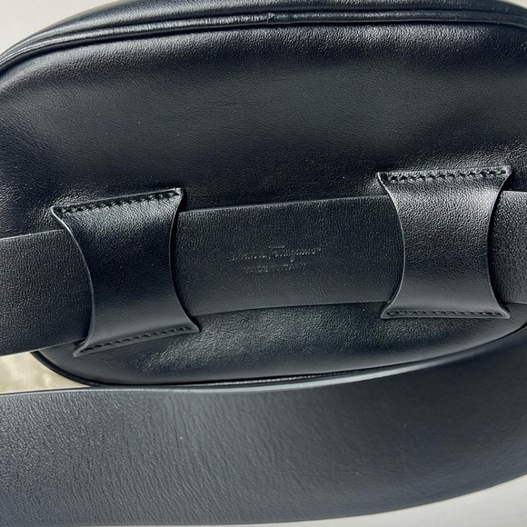 Salvatore Ferragamo Black Leather and Goldtone Logo Belt Bag - Picture 6 of 14
